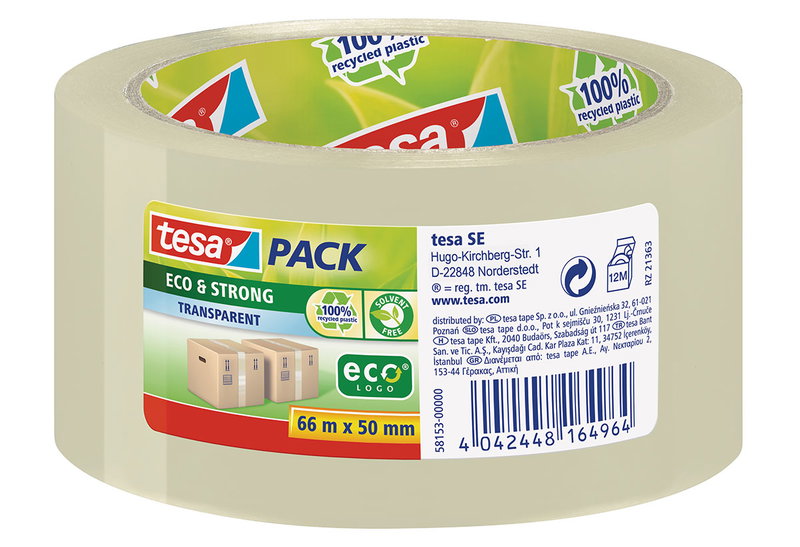 Tesa Ταινία Συσκευασίας Eco & Strong Διάφανη 66mx50mm