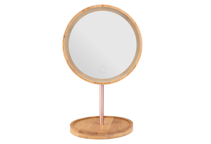 Estia Essentials Επιτραπέζιος Καθρέπτης με LED Φωτισμό Bamboo Καφέ
