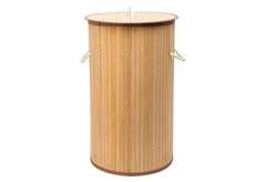 Estia Καλάθι Απλύτων Bamboo Στρογγυλό 57lt Πτυσσόμενο