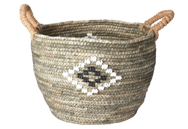Διακοσμητικό Καλάθι Ψάθινο 28x22cm