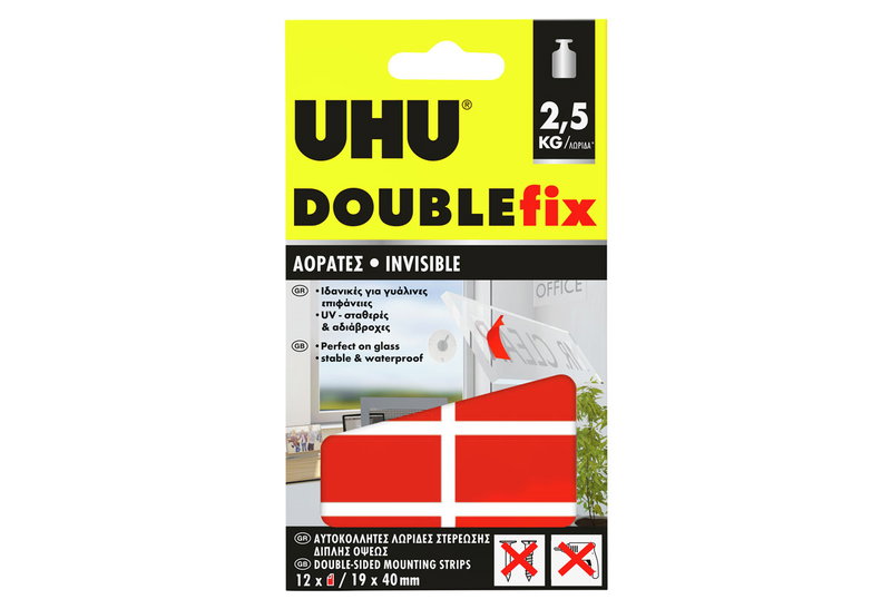 Uhu Ταινία Διπλής όψεως Doublefix 19x40mm Αόρατη
