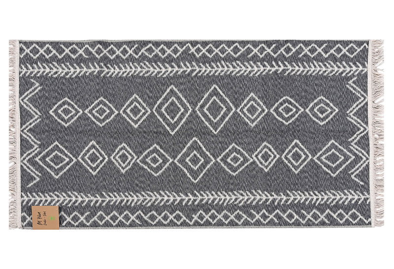 Χαλάκι Art Kilim 2 Όψεων Γκρι/Λευκό 60x110cm