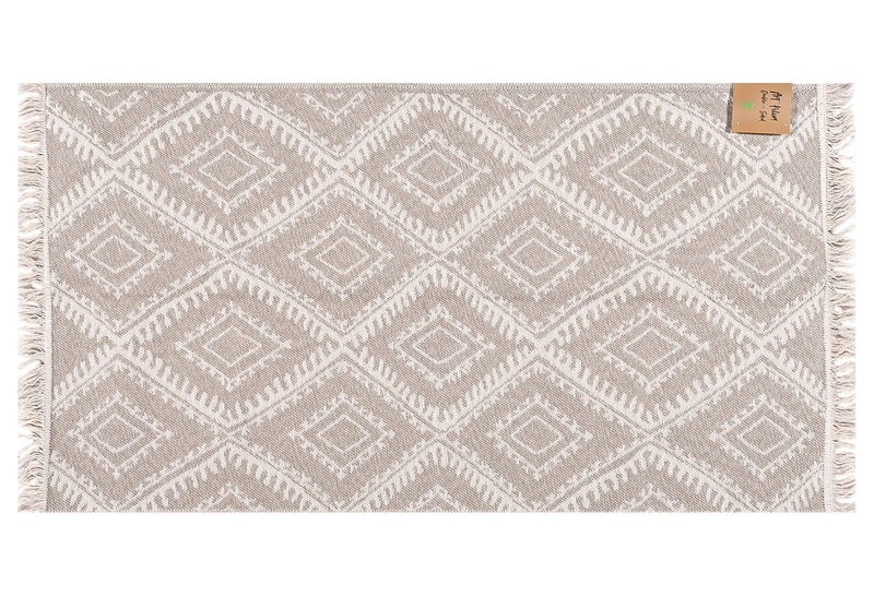 Χαλάκι Art Kilim 2 Όψεων Μπεζ/Λευκό 80x150cm
