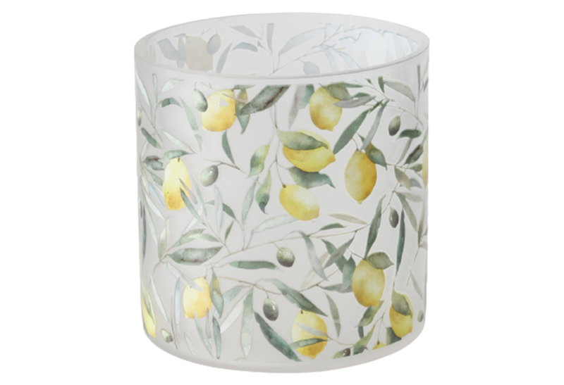 Boltze Lemons & Olives Βάση για Ρεσώ Γυάλινη 15x16cm σε 2 Αποχρώσεις
