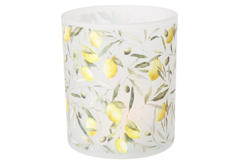 Boltze Lemons & Olives Βάση για Ρεσώ Γυάλινη 10cm σε 3 Σχέδια