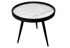 Βοηθητικό Τραπέζι Liberta Marm  Λευκό Φ49.5x52cm