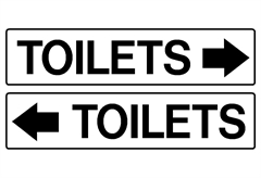 Ergo Πινακίδα Αυτοκόλλητη "Toilets " 2 Τεμ. 75Χ150mm