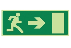 Ergo Πινακίδα PVC "Fire Exit/ Βέλος Δεξία" 115Χ295mm Φωσφοριζέ Πράσινη