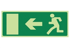 Ergo Πινακίδα PVC "Fire Exit/ Βέλος Αριστερά" 115Χ295mm Φωσφοριζέ Πράσινη