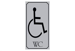 Ergo Πινακίδα Σήμανσης PVC "WC" Για ΑμεΑ 75Χ150mm