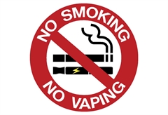 Ergo Πινακίδα Αυτοκόλλητη "No smoking/ No vaping" 95Χ95mm