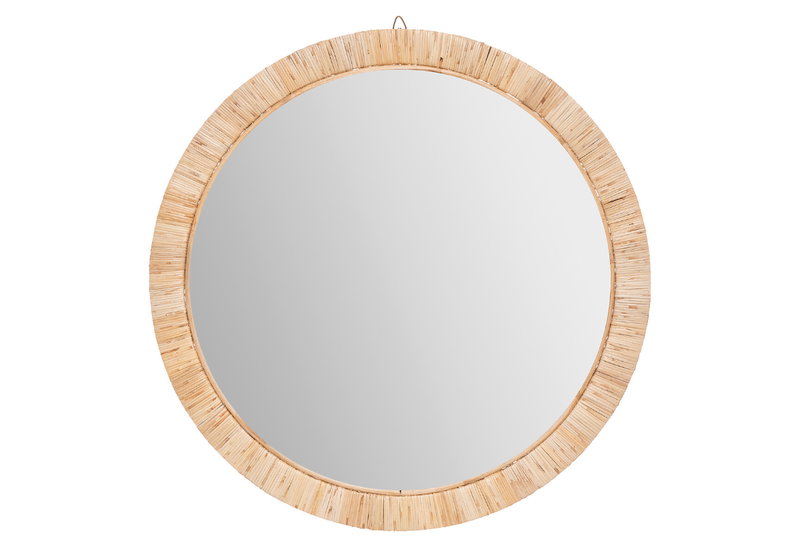 Atmosphera Καθρέπτης Τοίχου Ξύλινος Rattan Φ.60cm