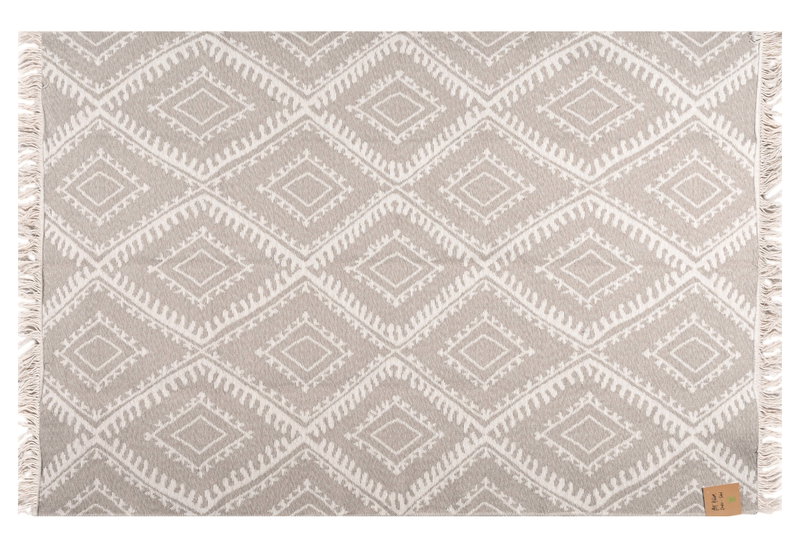 Χαλί Art Kilim 2 Όψεων 230x160cm Μπεζ/Λευκό