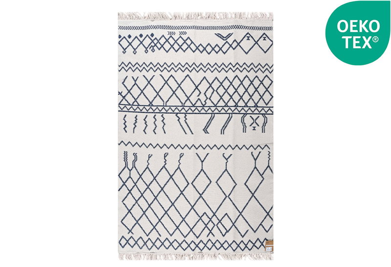 Χαλί Art Kilim 2 Όψεων 230x160cm Μπλε/Λευκό
