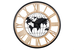 Ostaria Ρολόι Τοίχου World  Μεταλλικό Φ.40cm