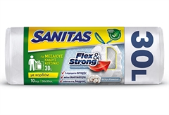 Sanitas Flex & Strong Σακούλες Απορριμάτων Πούδρα Small 10 Τεμάχια