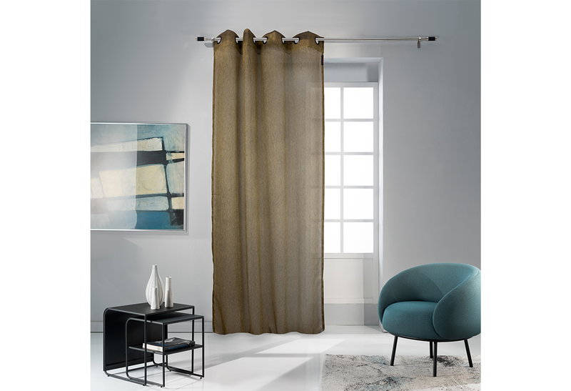 Κουρτίνα Pierre Cardin Merino 270x140cm Λαδί με Τρουκς