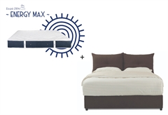 Σετ Κρεβάτι Διπλό Interium Paris Χακί & Στρώμα Zenius Energy Max 200X160cm