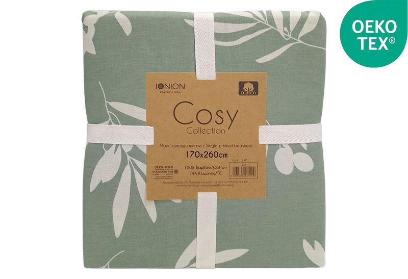 Σεντόνι Μονό Ionion Cosy Leaf 260x170cm