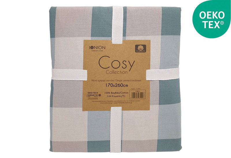 Σεντόνι Μονό Ionion Cosy Chess 260x170cm