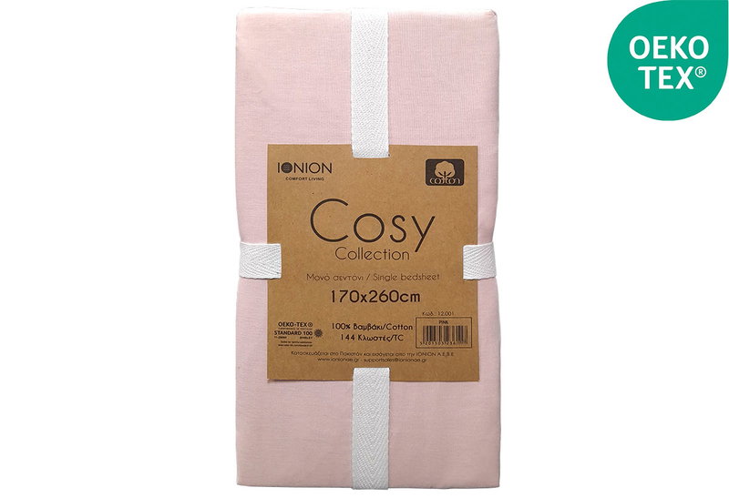 Σεντόνι Μονό Ionion Cosy Pink 260x170cm