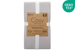 Σεντόνι Διπλό Ionion Cosy Grey με Λάστιχο Μ200xΠ160xΥ35cm