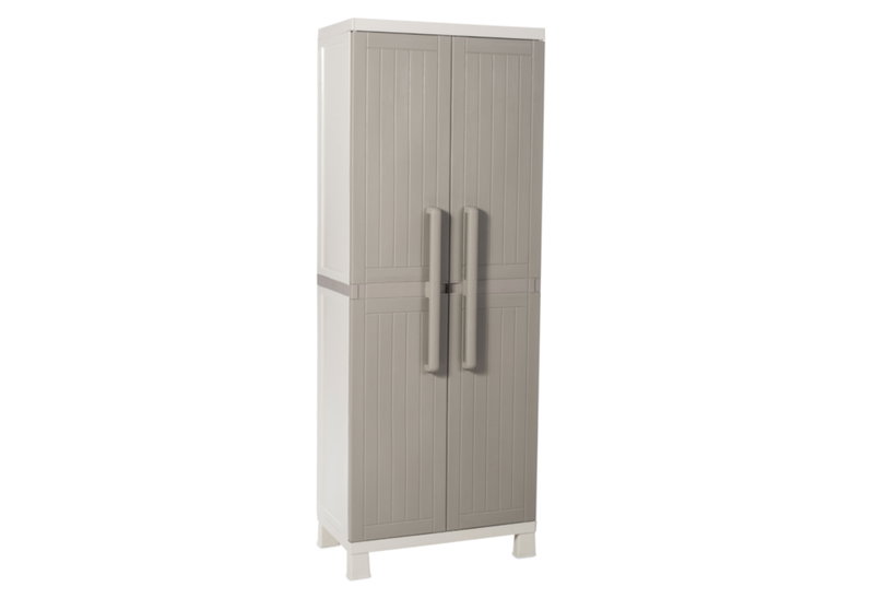 Ντουλάπα Πλαστική Δίφυλλη Toomax Wood Midi Μ65xΠ37xΥ173cm με 4 Ράφια & Χώρισμα