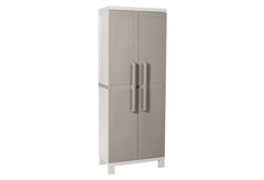 Ντουλάπα Πλαστική Δίφυλλη Toomax Wood Midi Μ65xΠ37xΥ173cm με 4 Ράφια