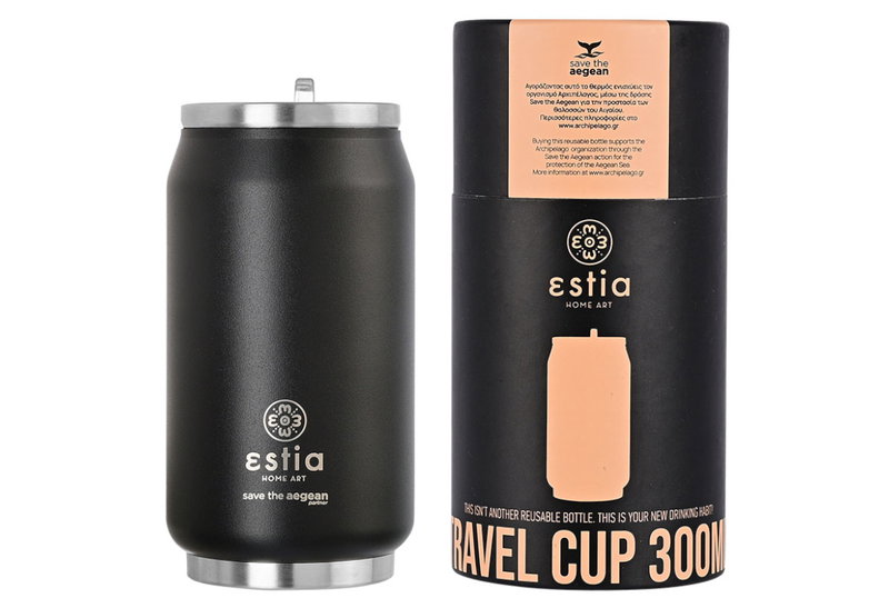 Ποτήρι Θερμός Estia Home Art Save the Aegean 300ml Μαύρο
