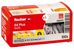 Βύσμα Fischer SX Plus 5x25mm 100 Τεμάχια