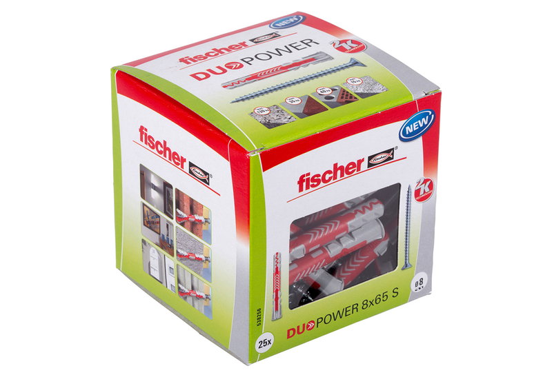 Σετ Βύσμα 8x65mm και Βίδα 5x80mm Fischer Duopower S 25 Τεμάχια