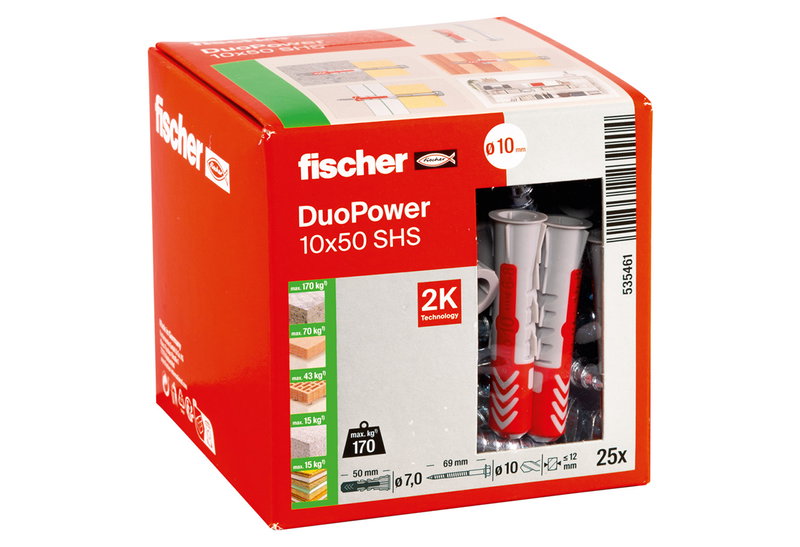 Σετ Βύσμα 10x50mm και Στριφώνι 7x69mm Fischer Duopower S 25 Τεμάχια