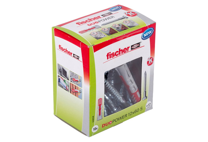 Σετ Βύσμα 12x60mm και Στριφώνι 8x80mm Fischer Duopower 10τμχ