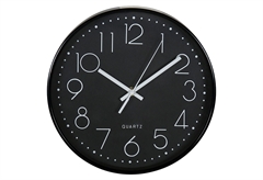 Ostaria Ρολόι Τοίχου Άσπρο/Μαύρο Πλαστικό Φ25cm