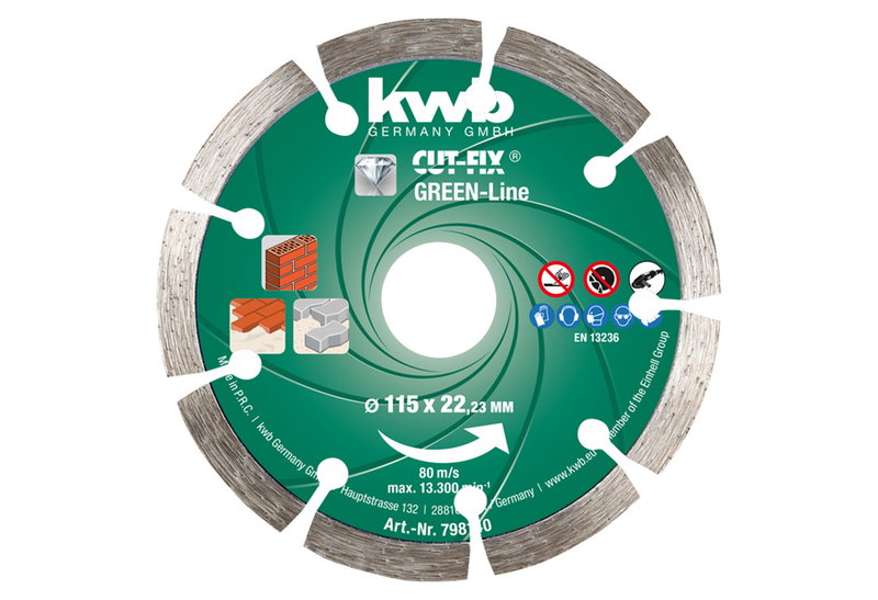 KWB Διαμαντόδισκος 115mm Δομικών Υλικών Green Line