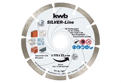 KWB Διαμαντόδισκος 115mm Δομικών Υλικών Silver Line