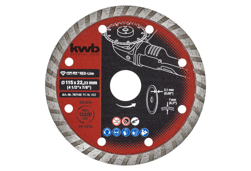 KWB Διαμαντόδισκος 115mm Τούρμπο Red Line