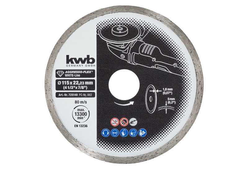 KWB Διαμαντόδισκος 115mm Πλακιδίων White Line