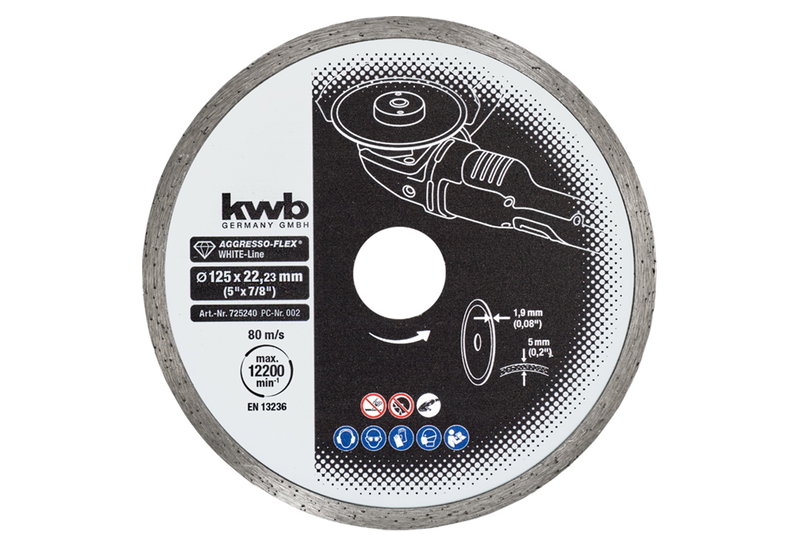 KWB Διαμαντόδισκος 125mm Πλακιδίων White Line