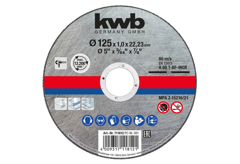 KWB Δίσκος Κοπής Inox 125x1mm