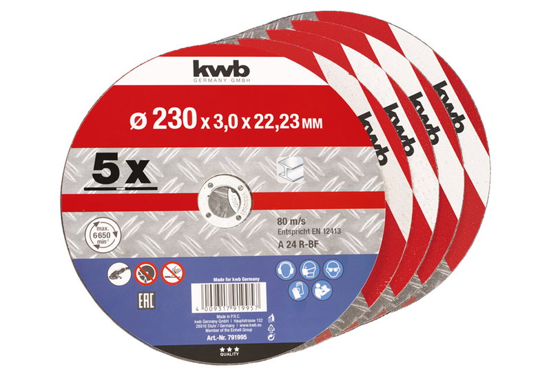 KWB Δίσκοι Κοπής Μετάλλων 230x3mm 5τμχ