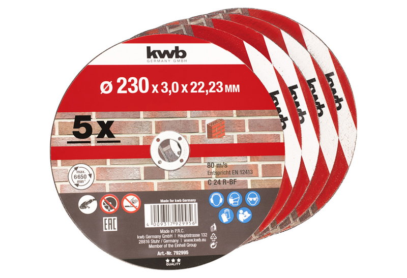 KWB Σετ Δίσκοι Κοπής Πέτρας 230x3mm 5τμχ