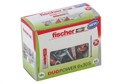 Βύσματα Fischer DuoPower S Νάιλον Φ30mm & Βίδες Χάλυβα Φ40mm 50τμχ