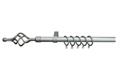 Κουρτινόβεργα Central Home Genova Επεκτεινόμενη 120/210cm Ασημί