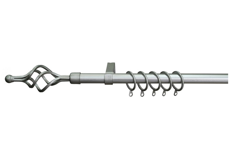 Κουρτινόβεργα Central Home Genova Επεκτεινόμενη 120/210cm Ασημί
