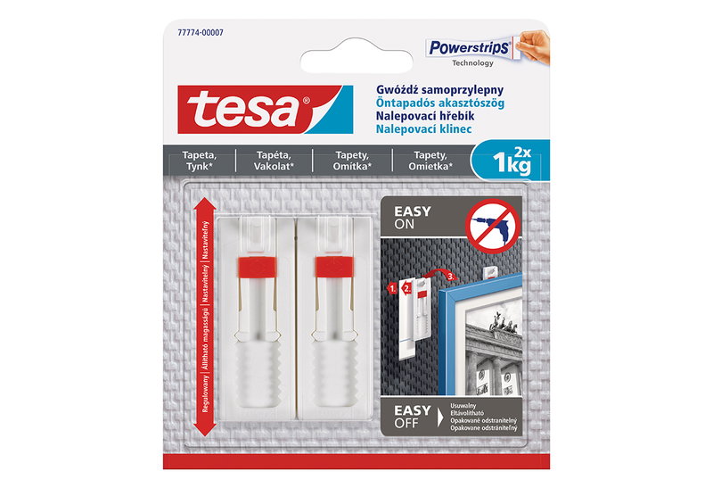 Tesa Ρυθμιζόμενα Καρφιά Άγκιστρα 1kg 2τμχ