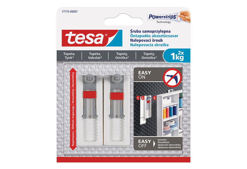 Tesa Ρυθμιζόμενες Βίδες Άγκιστρα 1kg 2τμχ