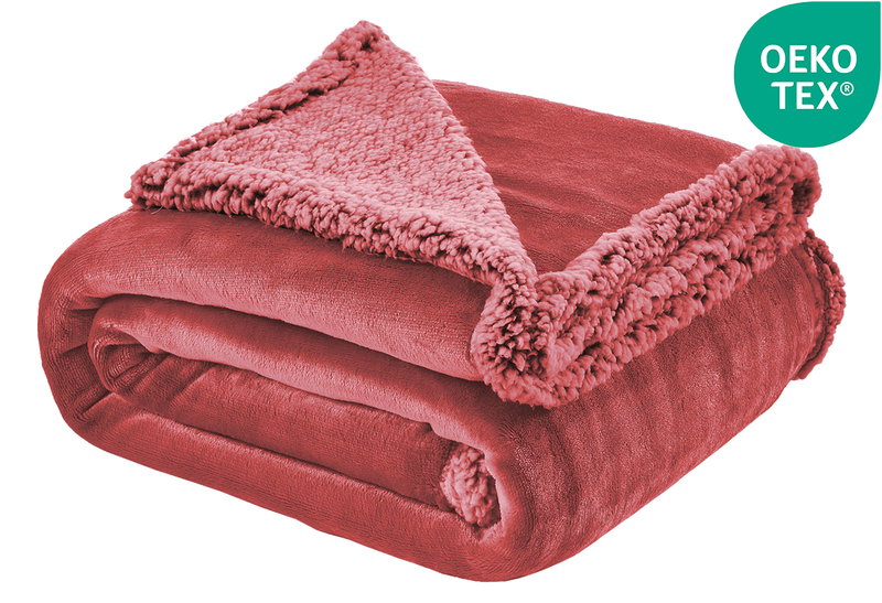 Κουβέρτα Flannel Διπλή Ionion Red 220x200cm