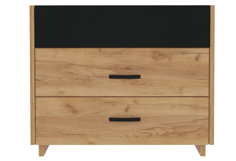 Συρταριέρα Kitwood Frame Μ90xΠ45xΥ76cm Μελί/Μαύρη