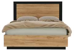 Kitwood Frame Κρεβάτι Διπλό Μ207xΠ180xΥ102cm Μελί και Μαύρο
